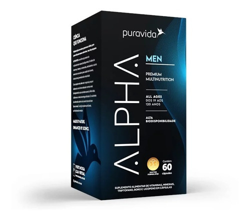 Alpha Men Polivitamínico Pura Vida  Premium 60 Cápsulas 