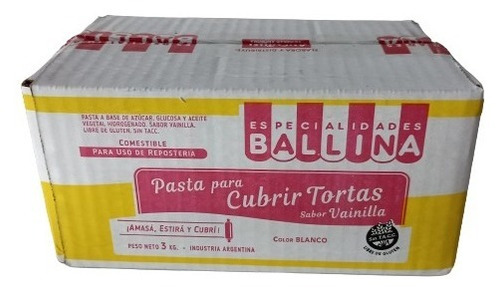 Pasta Ballina Para Forrar Tortas 3 Kilos Vainilla/choco X2u.