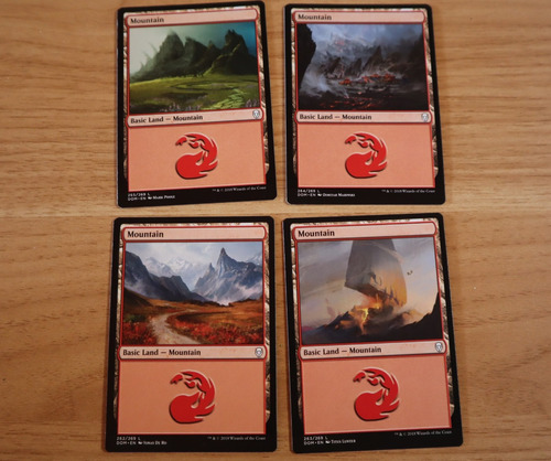 Set 4 Cartas Magic Montaña Mountain Tierra 2018 Dominaria