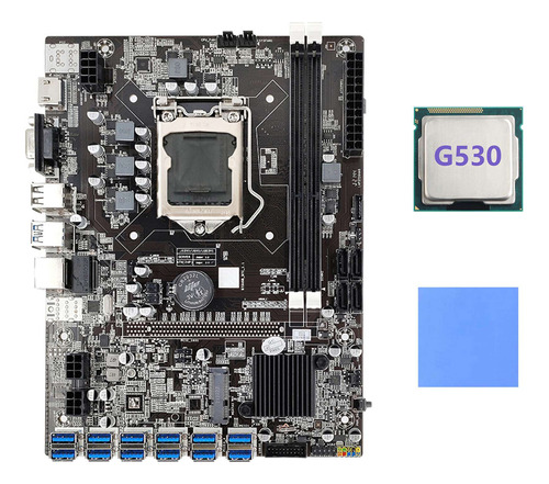 Placa Base B75 Eth Mining De 12 Pcie A Usb3.0+cpu G530+therm