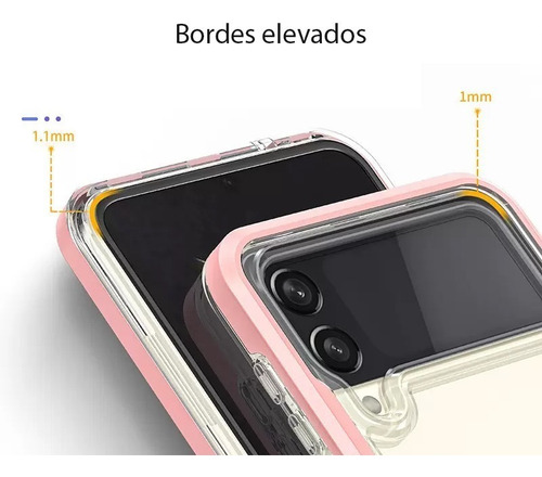Imagen 3 de 7 de Funda Transparente Grip Mate Reforzada Compatible Z Flip 3