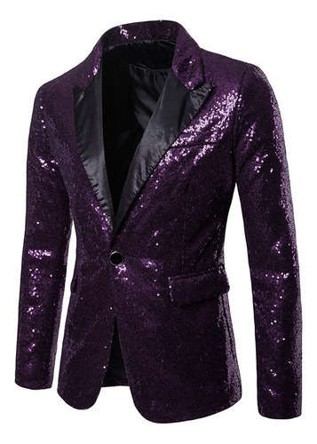 Blazer Brillante Hombre Banquete Boda Fiesta Bar