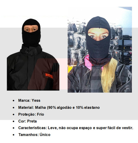 Imagem 3 de 6 de Touca Ninja Balaclava Bike Moto Motoqueiro 100 Unid Atacado