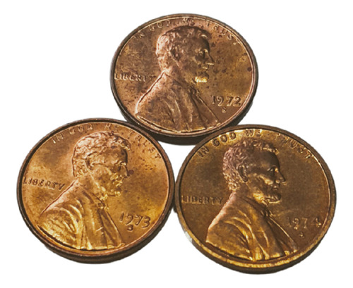 Moeda Usa One Cent Dólar Linconl 1972s,73s,74s Original