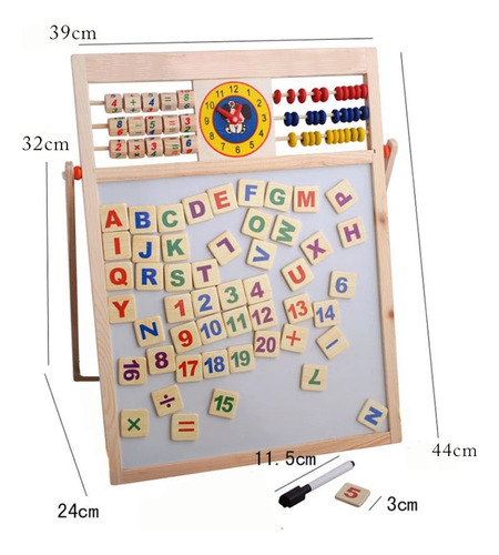 Pizarra Magnetica Doble Para Niños Educativa Plumon Y Tiza