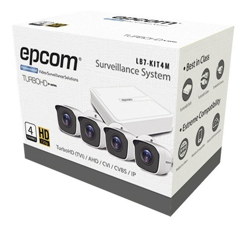 Epcom Sistema 4 Cámaras Bala Turbohd 720p / Dvr/ D Duro 1tb