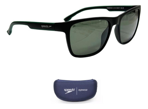 Óculos De Sol Speedo Freeride 14 A12 Preto Verde Polarizado