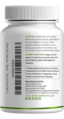 Nac N-acetil-cisteina Glutation Detox Max Pureza 1000mg 240u