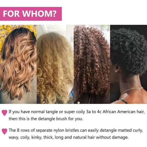 4 Piezas Peine Antienredos Desenredar Cepillo De Pelo Rizado