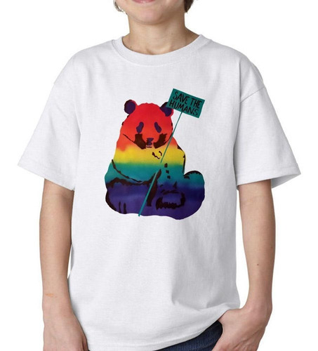 Remera De Niño Oso Dibujo Colores Save The Humans