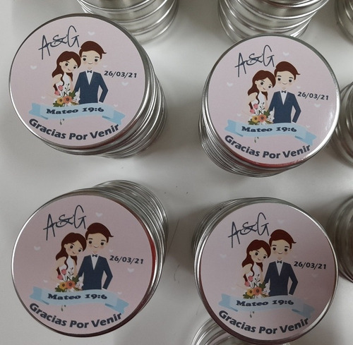 Imagen 3 de 10 de 30 Latitas Personalizadas C/sticker Superior 5.5 Cm X 1.5 Cm