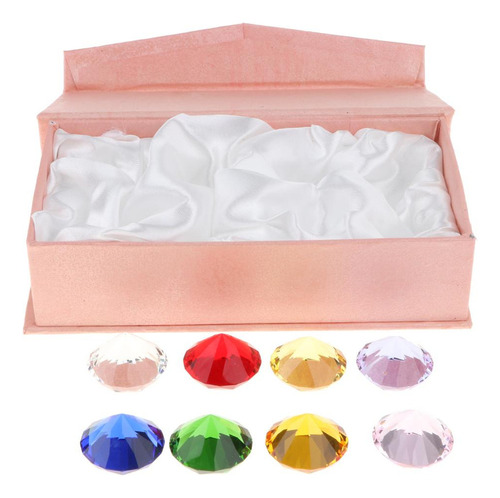 8 Colores Cristal Cristal Diamante Conjunto Pisapapeles Joya