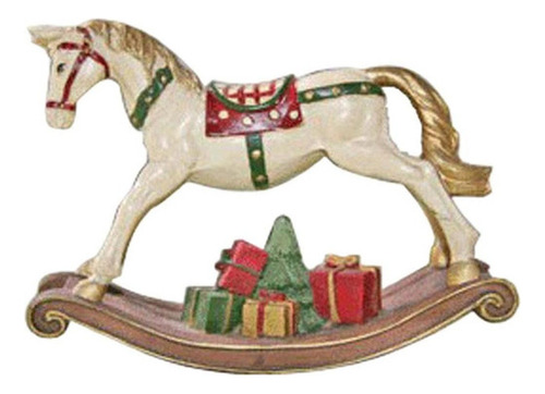 Figura Decorativa Nórdica De Un Caballito Balancín Artesanal