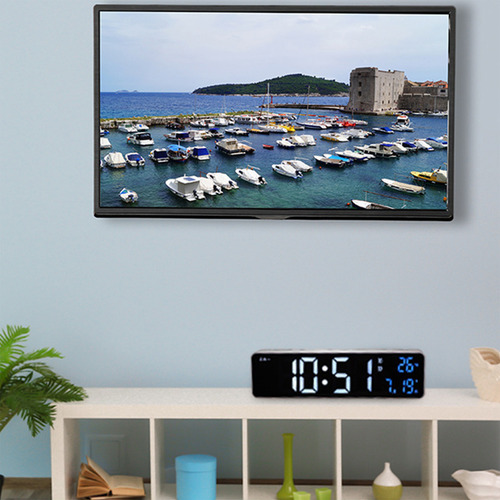Reloj Digital Con Alarma Led De Pantalla Grande Para Sala De