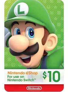 Tarjeta Nintendo Eshop $10 Usd Para Cuenta Usa