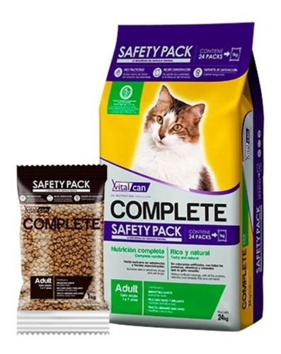 Alimento Vitalcan Complete Gato Adulto Safety Pack 1k X24un