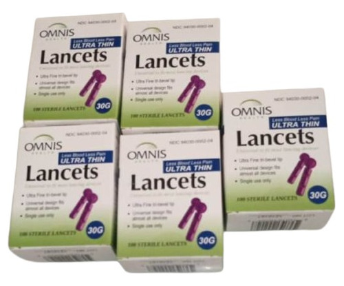 400 Lancetas 30 G Estériles Acero Inoxidable Americanas 96