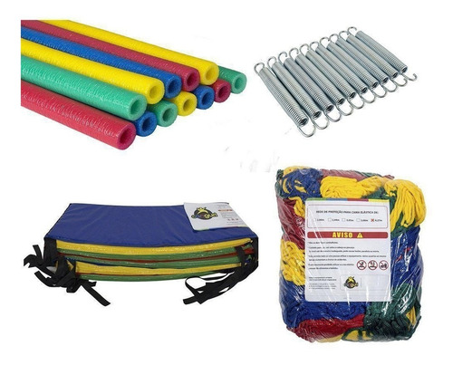 Kit Reposição De Acessórios Cama Elástica 4,27 Metros 4pés Cor Colorido Cor Da Lona De Salto Multicolor Cor Da Proteção De Molas Multicolor