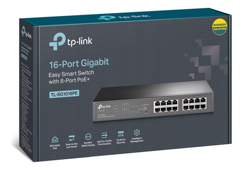 Switch 16 Portas Tp-link Tl-sg1016pe Easy Smart Gigabit 