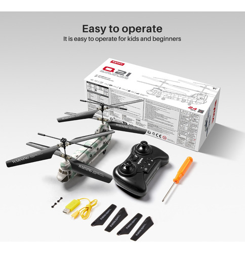 Helicóptero De Control Remoto Syma Q21 Camuflaje Chinook Ch-