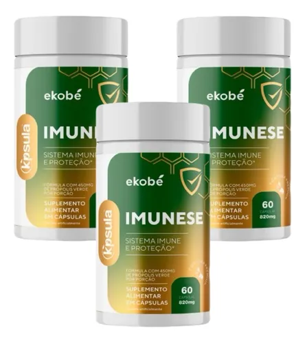 3x K'psula Imunese- Vit. C- Vit. D- Vit. E- Selênio E Zinco