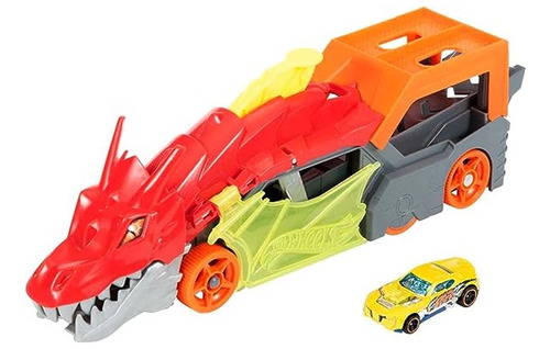 Hot Wheels Remolque Dragón Porta Y Lanza Autos; Que Regalo