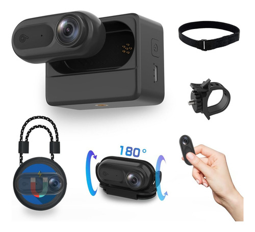 Mini Cámara Corporal 1080p, Cámara Corporal Portátil Con 180