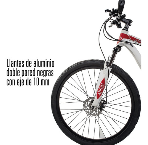 Imagen 2 de 10 de Bicicleta Mtb Overtech R29 Aluminio Full Shimano Freno Disco