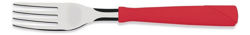 Garfo De Mesa Tramontina New Kolor Em Aço Inox Vermelho