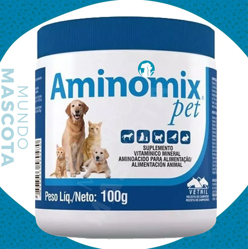 Suplemento Vitamínico Mineral Aminomix Pet 100 Gr / Vetnil