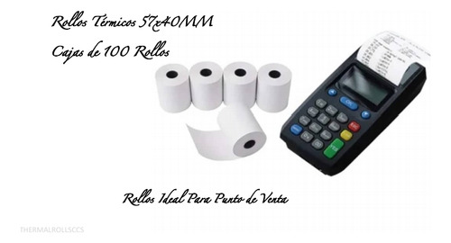Rollos Térmicos 57x40mm Cajas De 100 Rollos