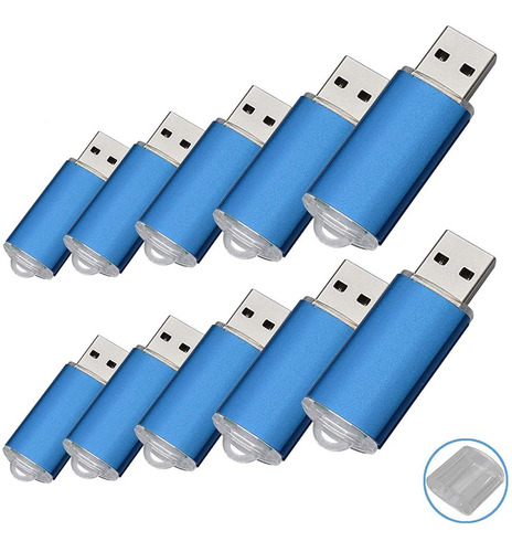 Pendrives Usb 2.0 De 1 Gb Raoyi Flash Usb Azul 10-pack