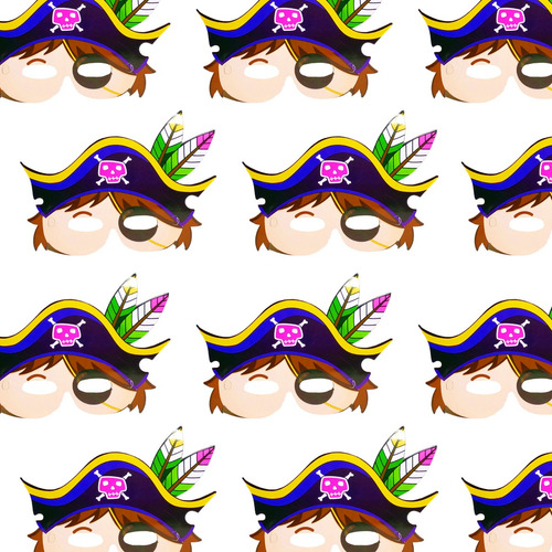 Antifaz Careta Infantil Pirata Cotillon Fiesta Mascara  X12