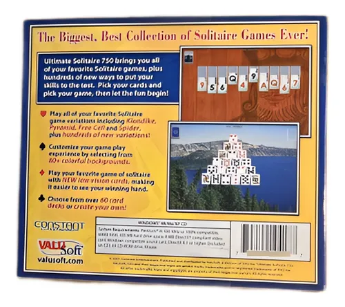 750 Solitarios De Cartas Juego Pc En Cd Nuevo De Colección