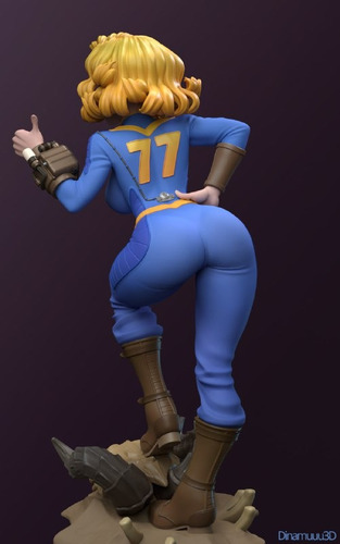 Vault Girl Fallout - Em Resina Pintada No Aerógrafo Pro
