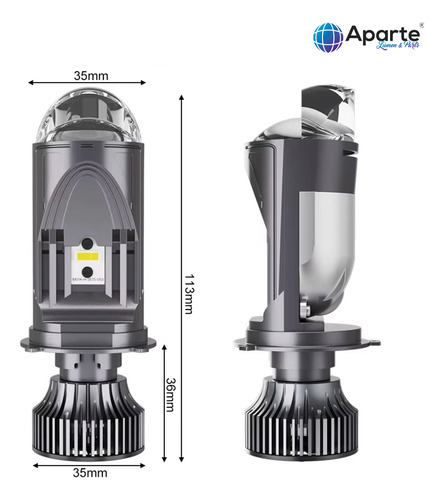 Led H4 Projetor Space All Farol Strada 2024 (30mil Lúmens)