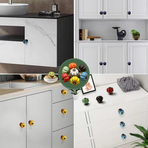 7 Piezas Manija Muebles Mango De Cerámica Pomos Cajón