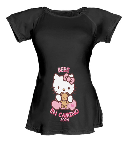 Blusa Para Embarazo Ranglan - Kitty Bebe En Camino + Año