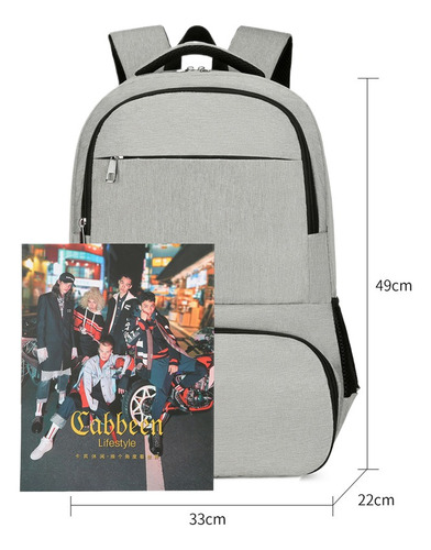 Mochila Para Laptop 15 Pulgadas 35l Antirrobo E Impermeable Gris Liso