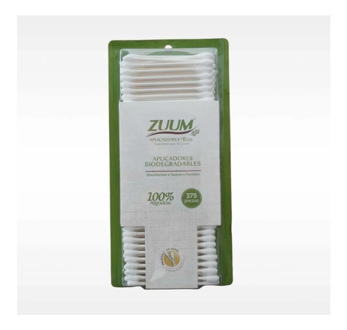 Hisopos Biodegradables Zuum 100% Algodón 3 Cajas 375 C/u