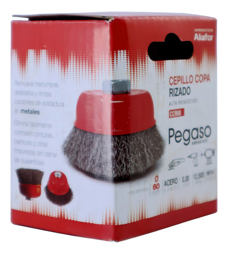 Cepillo Copa Rizado 60mm Pegasso Acero Uso Prof. Amoladora