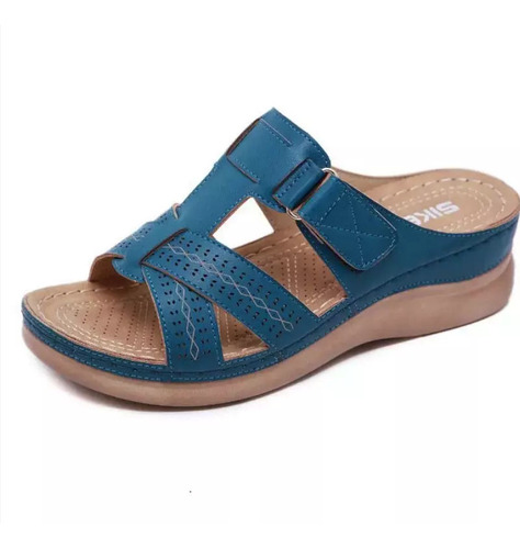 Sandalias Ortopédicas Vintage Confor Blue De Primera Calidad