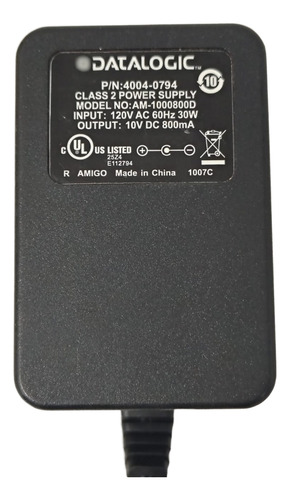 Eliminador Para Datalogic Modelo Am-1000800d 10v 800 Ma (Reacondicionado)