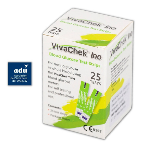 Imagen 1 de 3 de Vivachek Ino X 25 Tiras Glucosa En Sangre