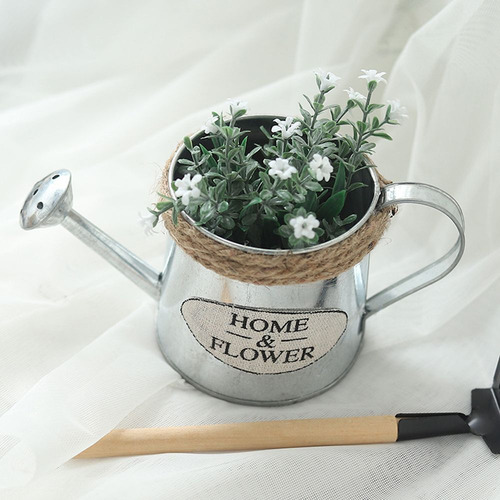 Jarrones Para Regadera Con Forma De Cubo De Flores, Hierro F