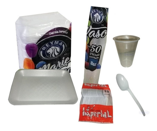 Plato / Charola / Desechable / Kit Servicio Para Alimentos