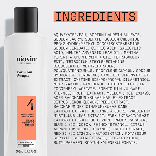 Shampoo Nioxin System 4 Scalp + Espessamento De Cabelo 300ml