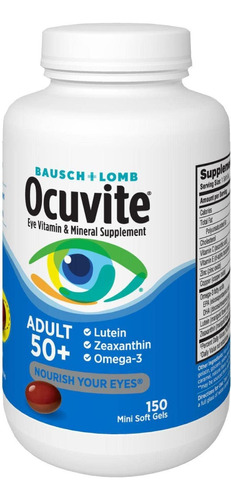 Ocuvite Adult 50+ Plus Bausch + Lomb 150 Softgels Eeuu Sabor Sin Sabor