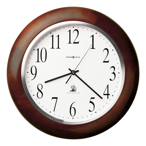 Reloj Pared 547-677  Acabado Windsor Cereza Bisel Plateado