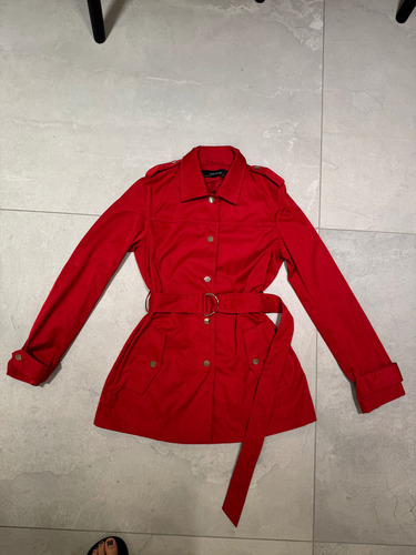 Trench Piloto Zara Mujer Xs Rojo (Usado)